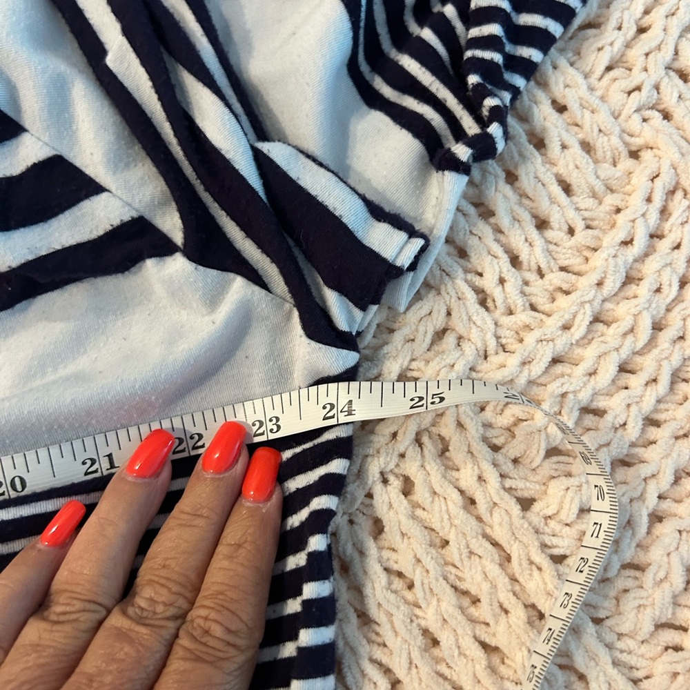 Saint Tropez West Terry Cloth Navy and White Striped Beach Cover Up - Picture 5 of 6
